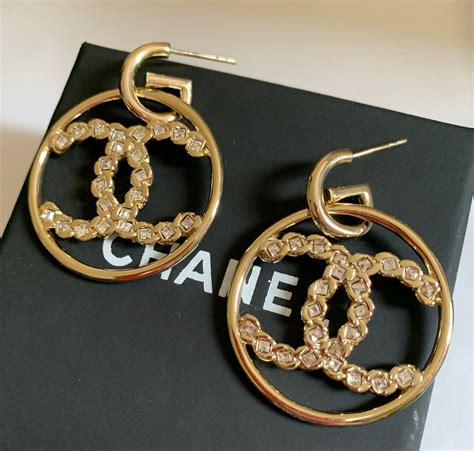 chanel cc hoop earrings|chanel earrings 2019 price.